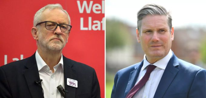 Jeremy Corbyn (links), Ex-Chef der Labour Partei und Keir Starmer, Vorsitzender der Labour Party. Die Britische Kommission für Menschenrechte (EHRC) hat einen Bericht zu den Ergebnissen einer Prüfung von Antisemitismus-Vorwürfen gegen die Labour-Partei veröffentlicht. Vor der Parlamentswahl im Jahr 2019 war dem ehemaligen Labour-Chef Corbyn vorgeworfen worden, sich bei Juden nicht für antisemitische Tendenzen in seiner Partei zu entschuldigen. antisemitismus