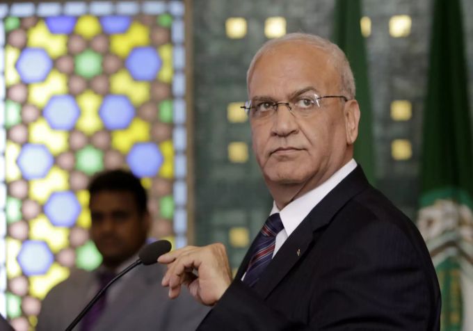 Erakat bei einer Konferenz in Ägypten über den Nahostkonflikt. Erakat