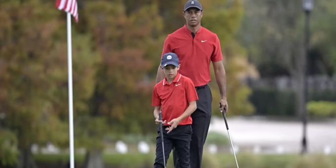 Tiger Woods und sein Sohn Charlie sind schon mehrfach gemeinsam angetreten. Tiger Woods