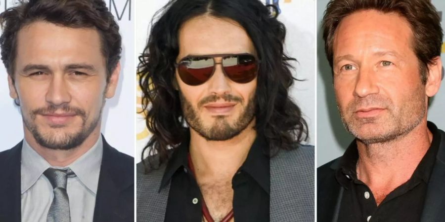 James Franco, Russell Brand und David Duchovny (v.l.n.t.) haben ihre Sexsucht öffentlich gemacht.