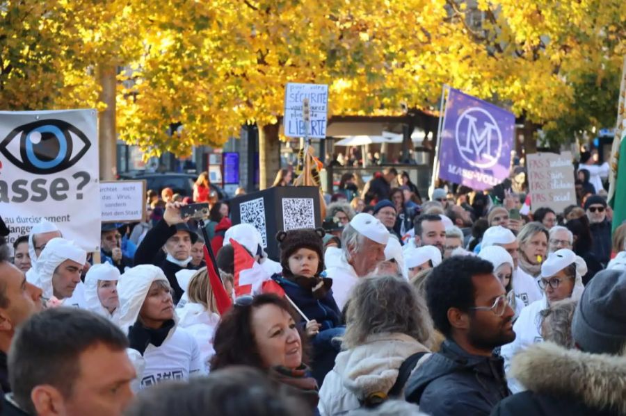 Corona-Demo in Freiburg am 6. November 2021.