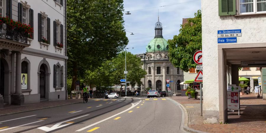 Der Rathausplatz in Frauenfeld.