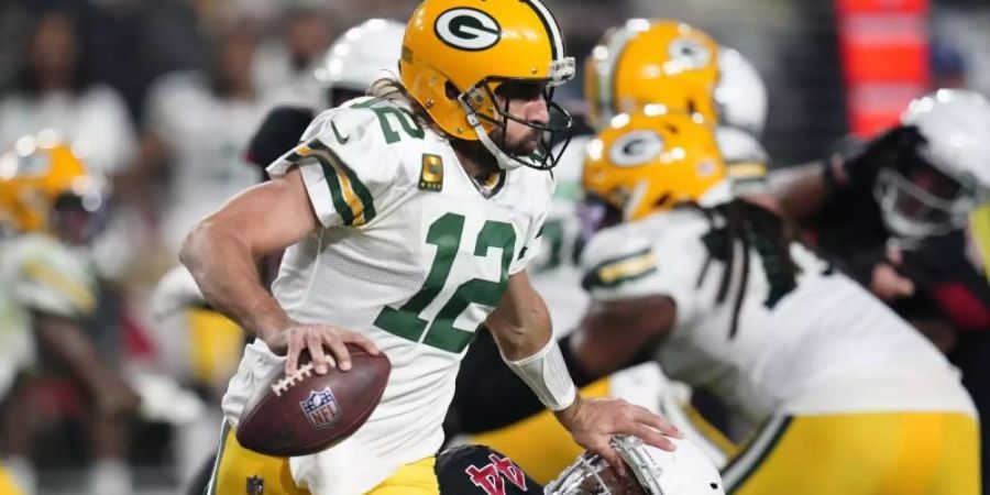 Quarterback Aaron Rodgers (Nr. l2) führte die Green Bay Packers zum Sieg. Foto: Ross D. Franklin/AP/dpa
