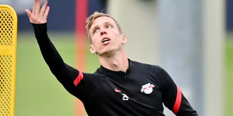 Soll beim FC Barcelona auf der Wunschliste stehen: Leipzigs Dani Olmo. Foto: Hendrik Schmidt/dpa-Zentralbild/ZB