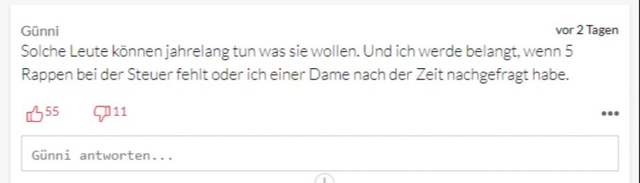 User «Günni» versteht die Welt nicht mehr.