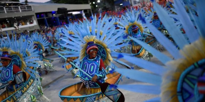 Parade der Samba-Schule Portela beim Karneval 2020 Parade der Samba-Schule Portela beim Karneval 2020