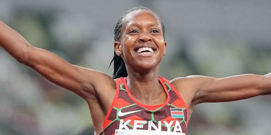 Faith Kipyegon holte Gold über 1500 Meter. Foto: Michael Kappeler/dpa