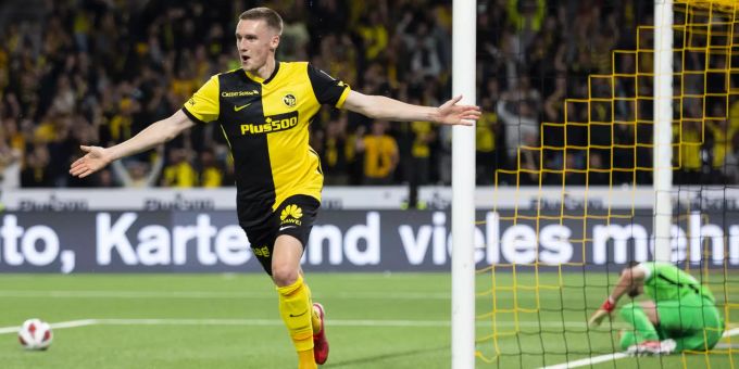 Michel Aebischer jubelt über sein Tor zum 2:0 für YB gegen den FCZ. Michel Aebischer YB FCZ