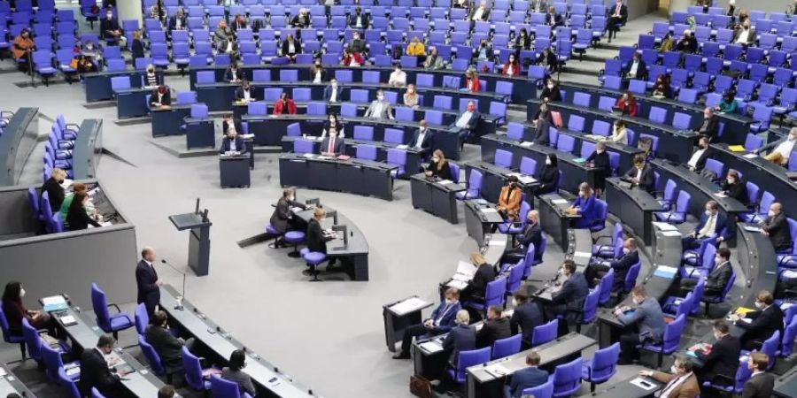 Der Plenarsaal des Deutschen Bundestages in Berlin. Foto: Kay Nietfeld/dpa