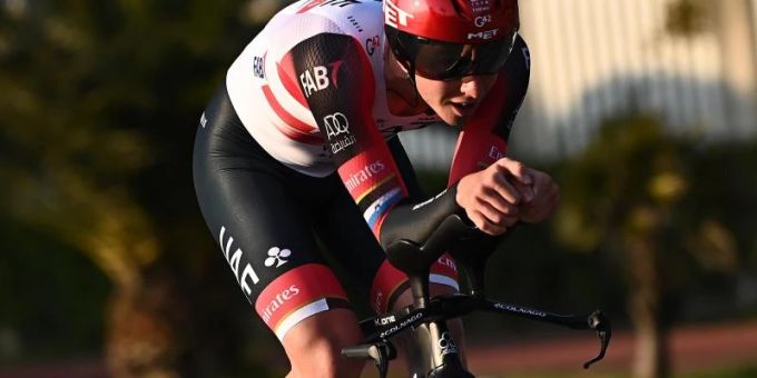 Auf der Fernfahrt Tirreno-Adriatico hat Tadej Pogacar vom UAE Team Emirates nach der vierten Etappe die Gesamtführung übernommen. Foto: Fabio Ferrari/LaPresse/AP/dpa Auf der Fernfahrt Tirreno-Adriatico hat Tadej Pogacar vom UAE Team Emirates nach der vierten Etappe die Gesamtführung übernommen. Foto: Fabio Ferrari/LaPresse/AP/dpa