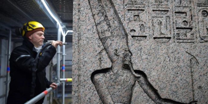 Restaurator am Obelisken. obelisk
