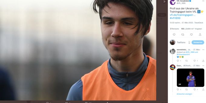 Voloshyn ist aus der Ukraine nach Deutschland geflüchet und spielt nun bei Osnabrück statt bei Dynamo Kiew. dynamo kiew