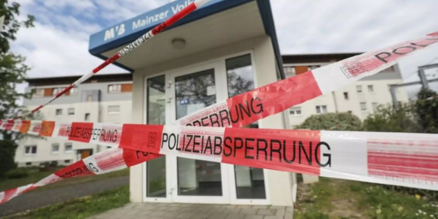 Der beschädigte Geldautomat in Mainz