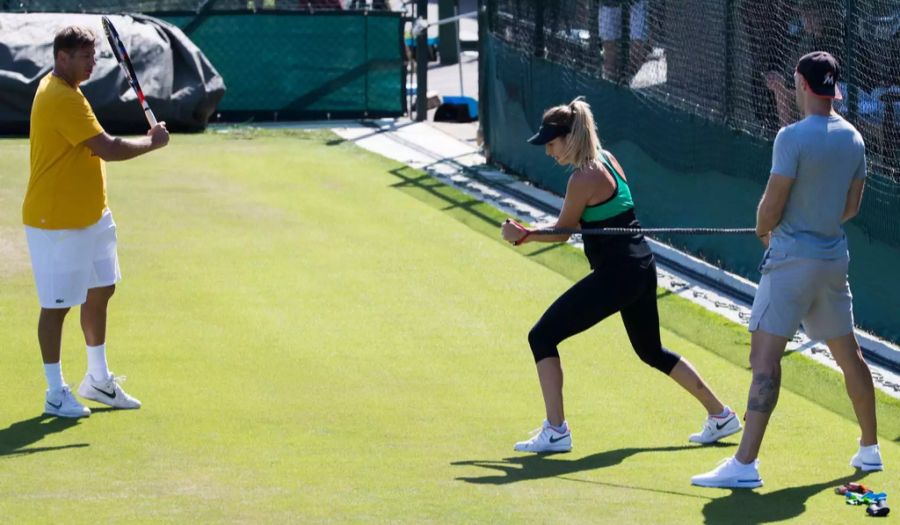 Belinda Bencic trainiert