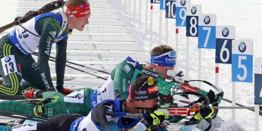 Die Single-Mixed-Staffel ist sehr schiesslastig und bevorteilt vor allem schnelle, sichere Schützen. Foto (Archiv): Rick Bowmer/AP Foto: Rick Bowmer