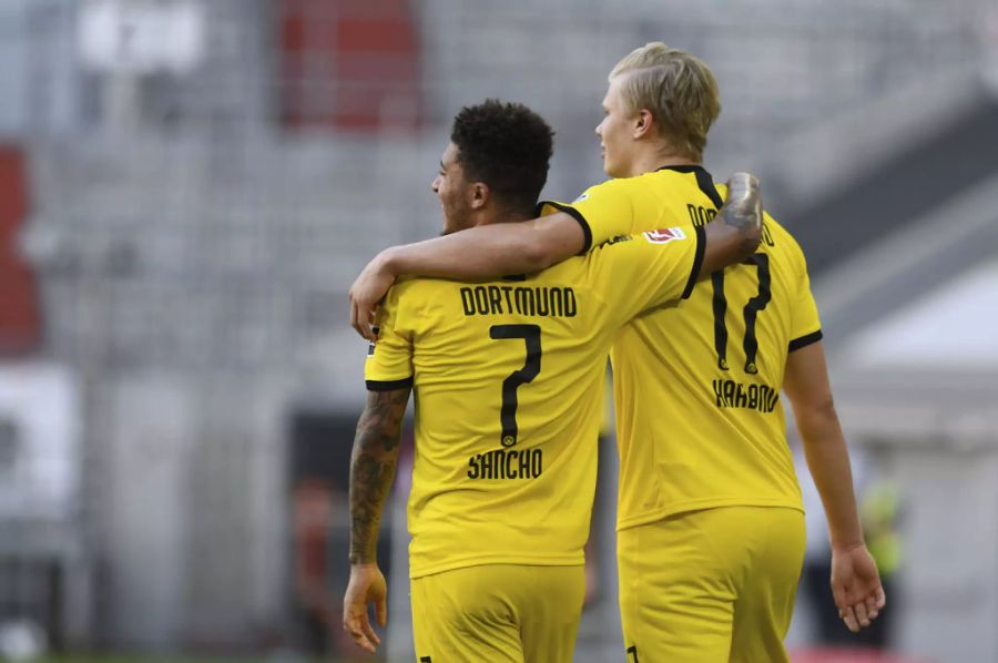 Zwei Dortmund-Youngsters unter sich: Jadon Sancho (l.) und Erling Haaland (r.).