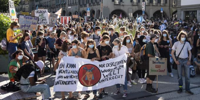 Am vergangenen Freitag demonstrierten Aktivisten des Klimastreiks für mehr Taten statt Worte in der Klimapolitik. Klimastreik 4. september 2020