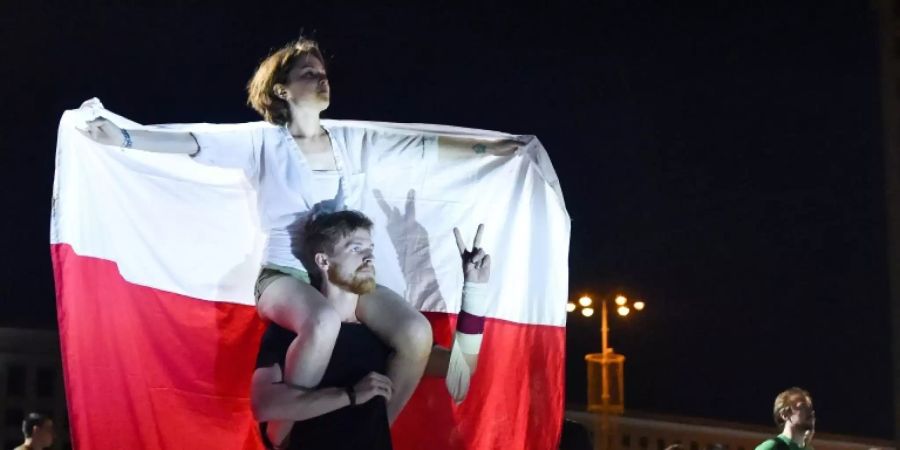 Demonstranten in Minsk