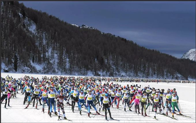 Teilnehmer des Engadin Skimarathon im 2019. Engadin Skimarathon