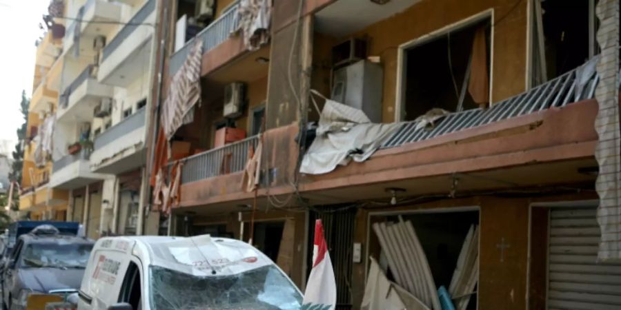 Zerstörte Häuser in Beirut