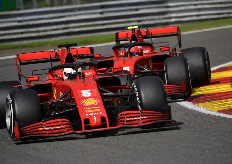 Vettel Leclerc Ferrari Belgien