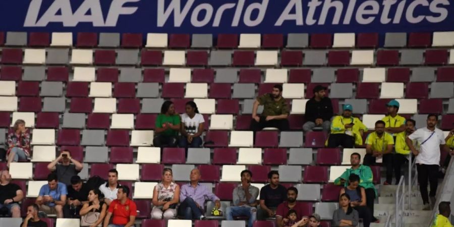Bei der Leichtathletik-WM in Katar 2019 blieben viele Zuschauerränge leer