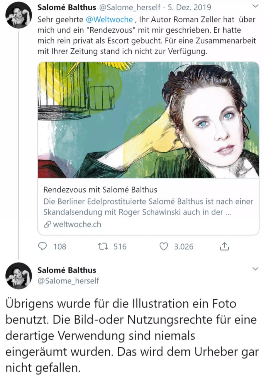 Salome Balthus Tweet Weltwoche