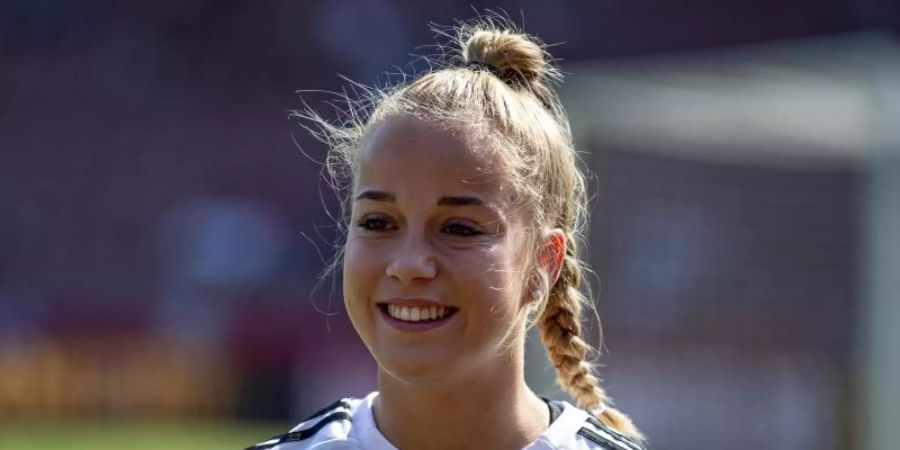 Giulia Gwinn steht im Kader der deutschen Fussball-Nationalmannschaft. Foto: David Inderlied/dpa
