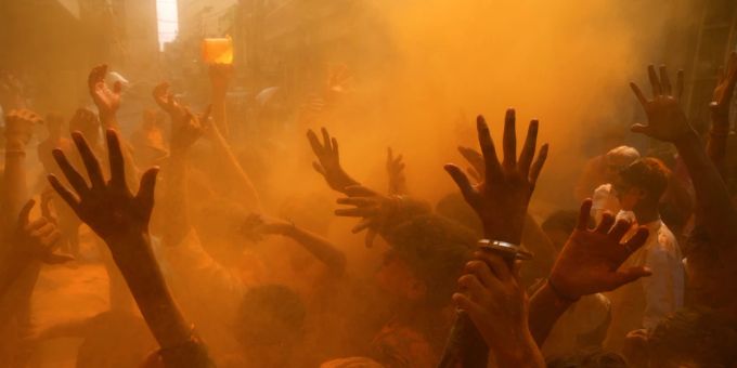 Festival in Indien. (Symbolbild) Holi Festival