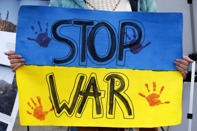 In Genf versammelten sich Ukraine-Unterstützende zum Jahrestag des Krieges. (Archivbild) Krieg Ukraine