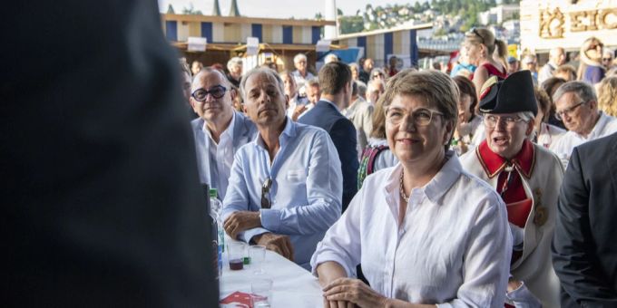 Bundesrätin Viola Amherd bei der Bundesfeier in Luzern. viola amherd