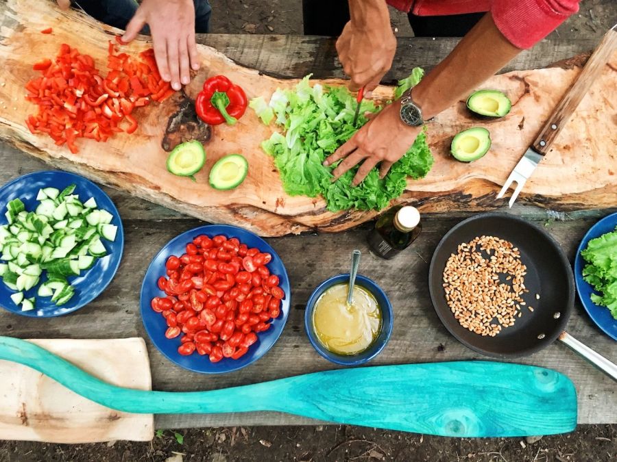 Flat Lay Kochen