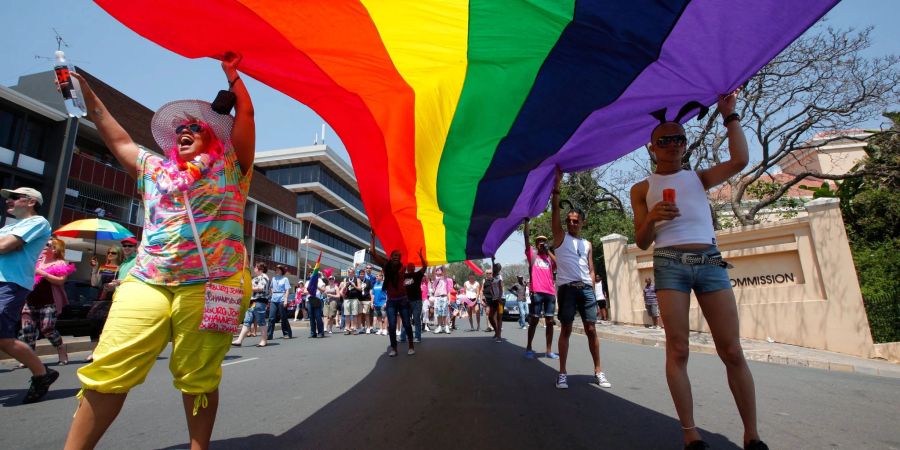 Menschen beim «Gay Pride March» in Johannesburg.