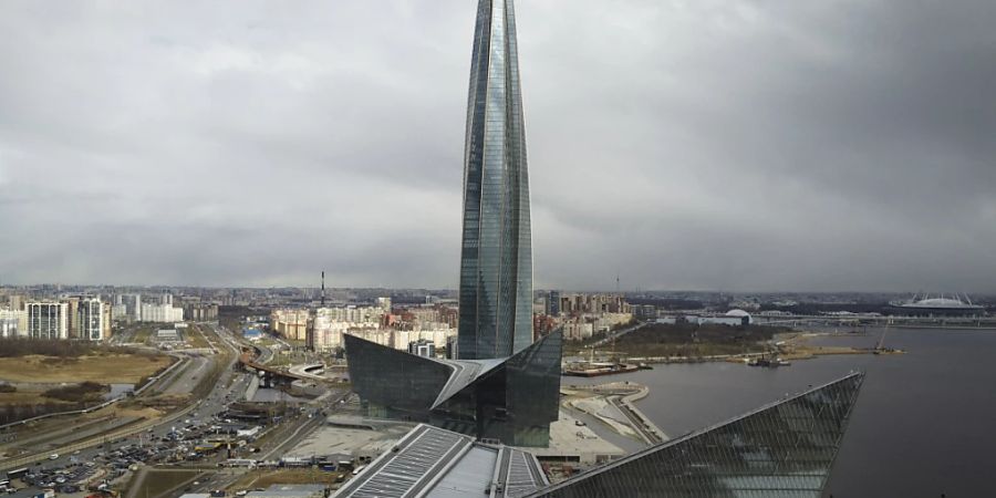 Das Hauptquartier des russischen Gas-Monopolisten Gazprom in St. Petersburg. Russland verzeichnet in diesem Jahr Rekordeinnahmen für seine Gas-Lieferungen.
