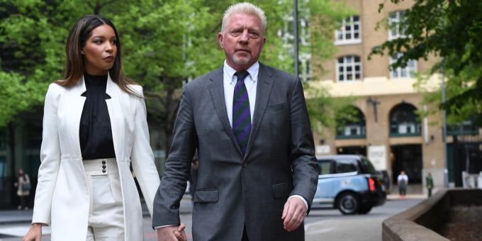 Boris Becker und seine Freundin Lilian vor einem Gerichtstermin. Boris Becker