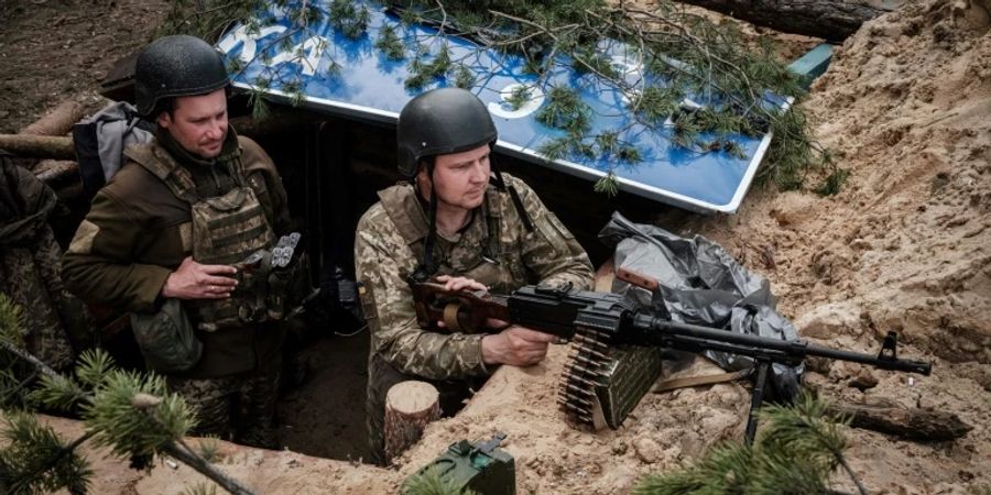 Ukrainische Soldaten in der Region Donezk.