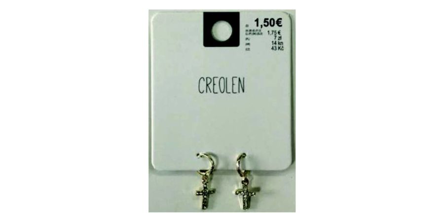Die Ohrringe «Creolen (Kreuz)» der Firma TEDi könnten zu viel Nickel enthalten. Der Hersteller ruft das Produkt daher zurück.