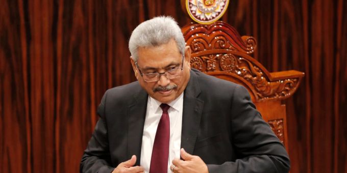 Gotabaya Rajapaksa, faktisch entmachteter Präsident von Sri Lanka. sri lanka