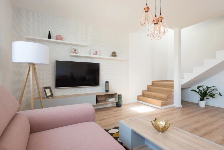 Wohnungseinrichtung mit Pastelltönen