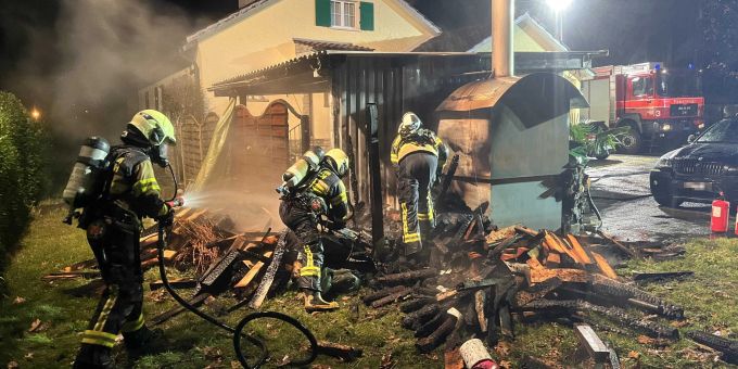 Goldach: Brand eines Gartenhauses Goldach: Brand eines Gartenhauses