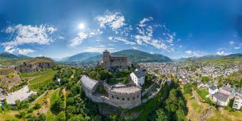 Schloss Panorama Sion Berge