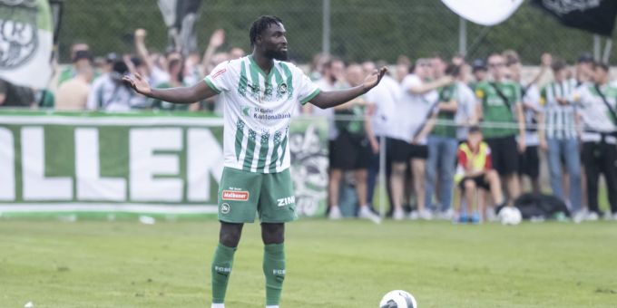 Stephan Ambrosius vom FC St.Gallen gestikuliert im Spiel gegen den FC Malcantone. FC St.Gallen