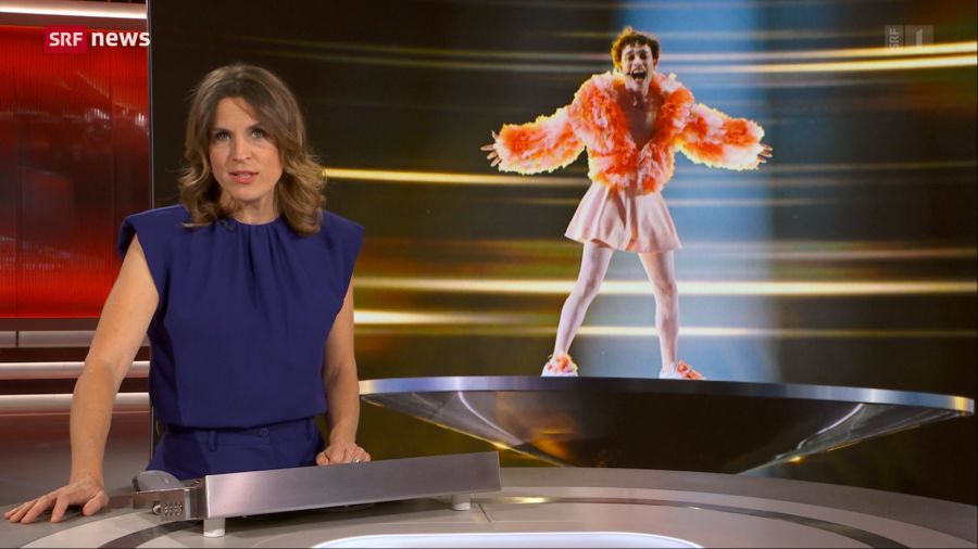 Cornelia Boesch trug dieses Oberteil in der «Tagesschau» vom 17. Mai ...