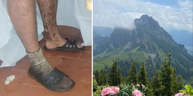 Allgäu Wanderung Badeschlappen