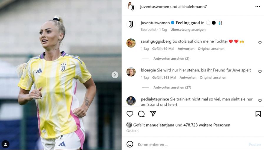 Alisha Lehmann spielt für Juventus Turin.