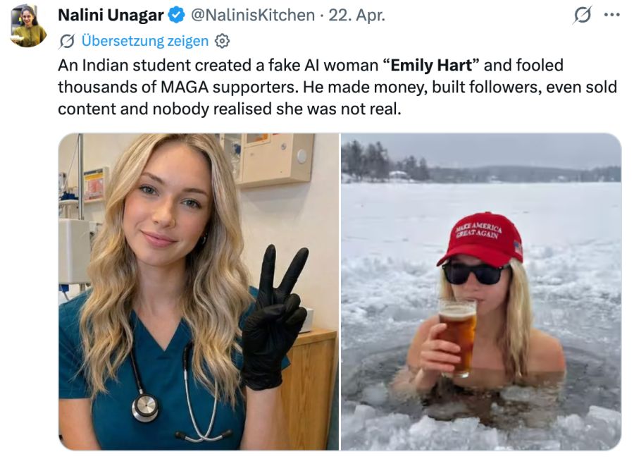Emily Hart ist wohl das bekannteste Fake-Profil, das Donald Trump supportet.