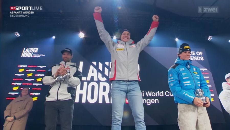 Marco Odermatt steht einmal mehr ganz oben auf dem Podest.