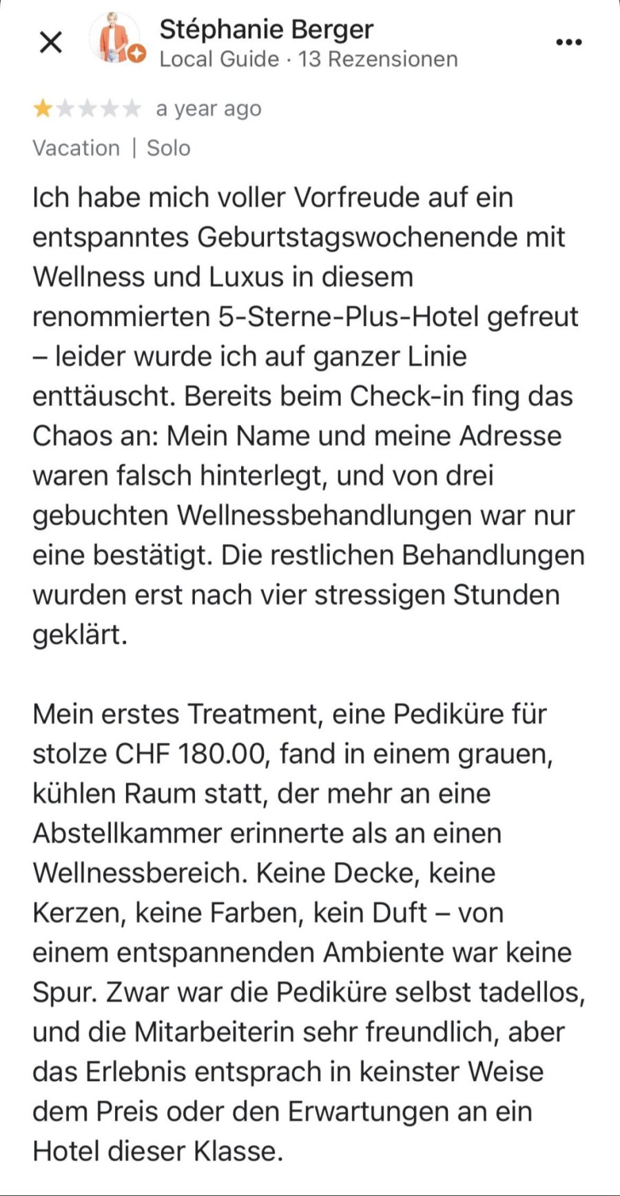 Die Verfasserin kritisiert fehlenden Service beim Check-out und Frust beim Frühstück im Luxus-Hotel.