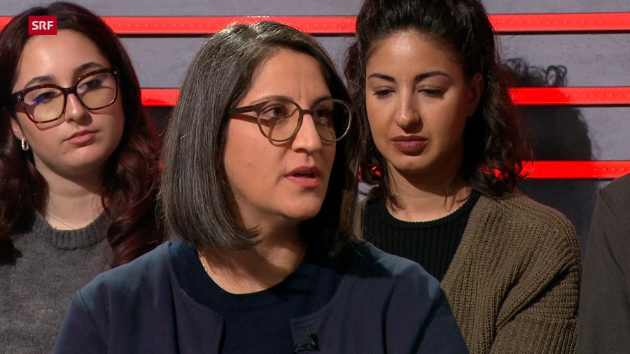 Saghi Gholipour, Mitgründerin von «Free Iran Switzerland». Hier bei einem Auftritt in der SRF-«Arena» im Januar 2026.