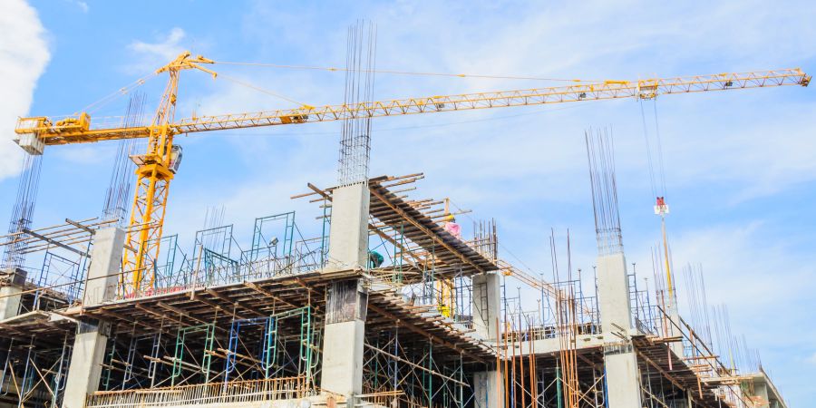 Baustelle Baukran Gerüst